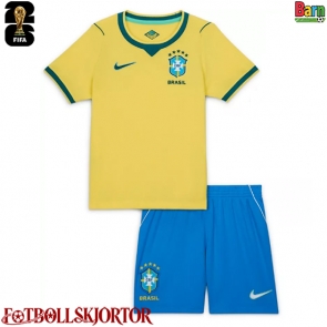 Brasilien Hemmakläder Barn VM 2026 Kortärmad (+ Korta byxor)